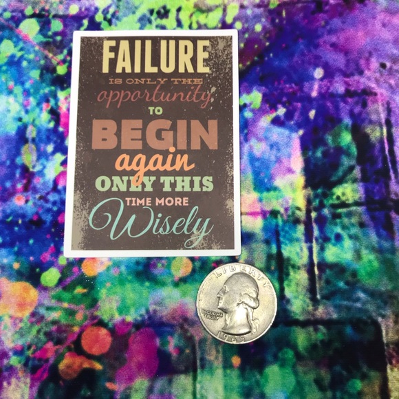 Failure is Opportunity For Wisdom Motivational Mini Poster Stickers Decor - Picture 3 of 4